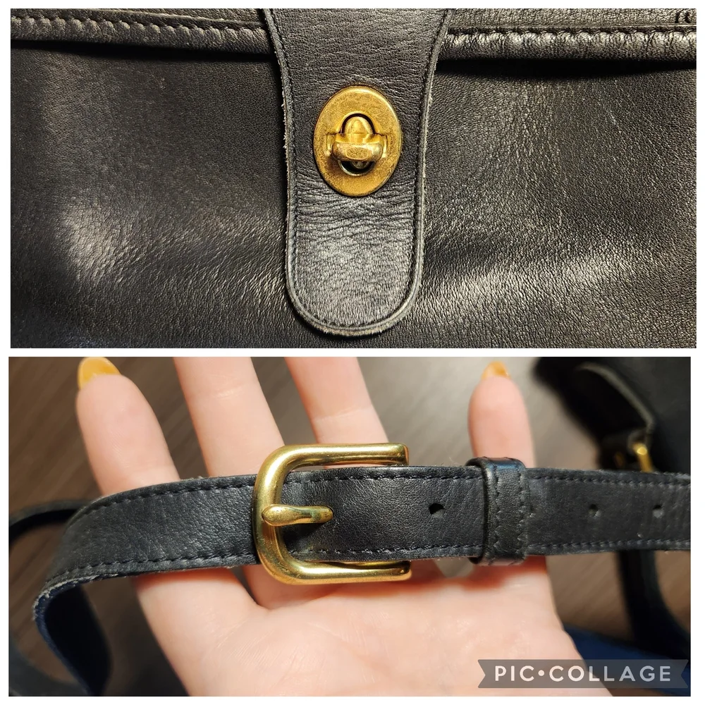 Vintage Black Coach Station Bag 5130 Crossbody Bag - Picture 11 of 11